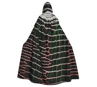 DUWAA Capa de carnaval con estampado de piel de cocodrilo de 59 pulgadas, capa unisex con capucha para Halloween, bruja, vampiro, mago, cosplay