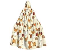 DUWAA Capa estampada de una cría de pollos con capucha para hombres y mujeres, capa con capucha, disfraz unisex de bruja y vampiro para Halloween