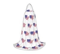 DUWAA Disfraz medieval con estampado de mapa de la bandera de Estados Unidos, para Halloween, para mujeres y hombres, capa renacentista con capucha
