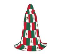 DUWAA Disfraz medieval de Halloween con estampado de bandera de México, capa para mujeres y hombres, capa renacentista con capucha