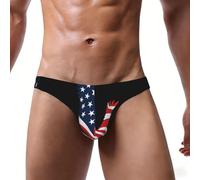 DUWAA Eagle USA - Calzoncillos para hombre, con estampado de bandera de Estados Unidos, cintura cubierta, cómoda, suave, con bolsa de contorno, calzoncillos transpirables, Negro, L