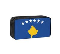 DUWAA Estuche con cremallera de gran capacidad con estampado de bandera de Kosovo, para escuela, oficina, universidad, bolsa de lápices de gran capacidad para adultos