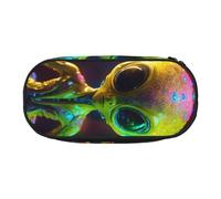 DUWAA Estuche de papelería funcional con estampado de Alien Planet, estuche para lápices, estuche ligero