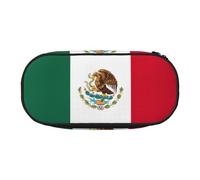 DUWAA Estuche de papelería funcional con estampado de la bandera de México, estuche portátil para lápices, estuche ligero