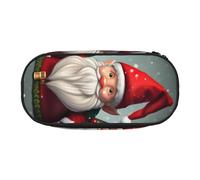 DUWAA Estuche de papelería funcional con estampado tradicional de gnomo navideño, portátil, estuche ligero