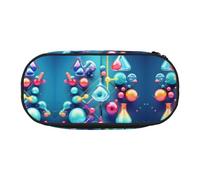 DUWAA Estuche de papelería funcional con ilustración de ciencia abstracta e ilustración 3D, estuche portátil para lápices, estuche ligero