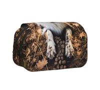 DUWAA Estuche para lápices con estampado de huellas de huesos, de perro, con cremallera, transparente, bolsa de maquillaje, bolsa de cosméticos, bolsa de papelería multiusos