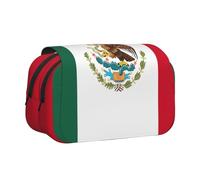 DUWAA Estuche para lápices con estampado de la bandera de México con cremallera, bolsa transparente para maquillaje, bolsa de cosméticos, bolsa de papelería multiusos, Negro, One Size, Morden