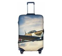 DUWAA Funda de equipaje de viaje con estampado de aviones de la Segunda Guerra Mundial, impermeable, a prueba de polvo, protector de equipaje elástico, Blanco, S