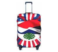 DUWAA Funda de equipaje de viaje con estampado de bandera de Costa Rica, impermeable, a prueba de polvo, protector de equipaje elástico, Blanco, S