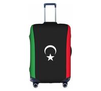 DUWAA Funda de equipaje de viaje con estampado de bandera de Libia, impermeable, a prueba de polvo, protector de equipaje elástico, Blanco, S