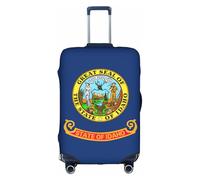 DUWAA Funda de equipaje de viaje con estampado de bandera del estado de Idaho, impermeable, a prueba de polvo, protector elástico para equipaje, Blanco, XL