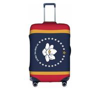 DUWAA Funda de equipaje de viaje con estampado de bandera del estado de Mississippi, protector de maleta impermeable a prueba de polvo, protector elástico de equipaje, Blanco, XL