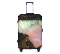 DUWAA Funda de equipaje de viaje con estampado de Cataratas del Niágara, protector de maleta impermeable a prueba de polvo, protector elástico de equipaje, Blanco, L