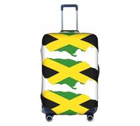 DUWAA Funda de equipaje de viaje con estampado de mapa de la bandera de Jamaica, protector de maleta impermeable a prueba de polvo, protector elástico de equipaje, Blanco, M
