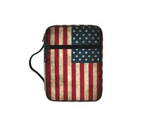 DUWAA Funda de gran capacidad para la Biblia con estampado de bandera americana, 26 x 20 cm, bolsa de mano para mujeres y cristianos
