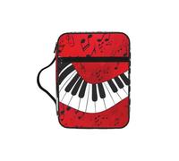 DUWAA Funda de gran capacidad para la Biblia con estampado de piano y notas musicales, 26 x 20 cm, bolsa de mano para mujeres y cristianos
