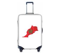 DUWAA Funda elástica para equipaje, con diseño de mapa de la bandera de Marruecos, para maletas de 18 a 32 pulgadas, accesorios de viaje, Blanco, L
