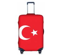 DUWAA Funda elástica para equipaje con estampado de bandera de Turquía, para maletas de 45 a 81 cm, accesorios de viaje, Blanco, L