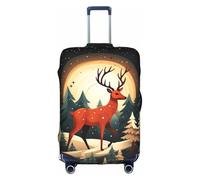 DUWAA Funda elástica para equipaje, con estampado de ciervos de Feliz Navidad, se adapta a maletas de 18 a 32 pulgadas, accesorios de viaje, Blanco, S