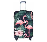 DUWAA Funda elástica para equipaje con estampado de flamencos rosas, para maletas de 18 a 32 pulgadas, accesorios de viaje, Blanco, M