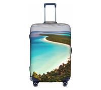 DUWAA Funda elástica para equipaje con estampado de Isla de Cuba, para maleta de 18 a 32 pulgadas, accesorios de viaje, Blanco, M