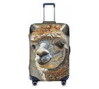 DUWAA Funda elástica para equipaje con estampado de llama de alpaca, se adapta a maletas de 18 a 32 pulgadas, accesorios de viaje, Blanco, XL