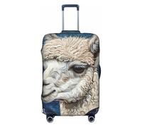 DUWAA Funda elástica para equipaje con estampado de llama de alpaca, se adapta a maletas de 18 a 32 pulgadas, accesorios de viaje, Blanco, XL