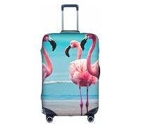 DUWAA Funda elástica para equipaje, diseño de flamenco, para maleta, se adapta a maletas de 18 a 32 pulgadas, accesorios de viaje, Blanco, S