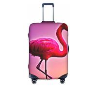 DUWAA Funda elástica para maleta, con estampado de flamencos rosas, se adapta a maletas de 18 a 32 pulgadas, accesorios de viaje, Blanco, L