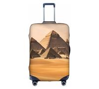 DUWAA Funda elástica para maleta, diseño de pirámides de Egipto, para maleta de 45,7 a 81,3 cm, accesorios de viaje, Blanco, S