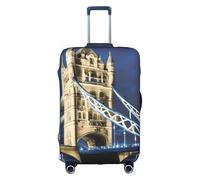 DUWAA Funda elástica para maleta, diseño de Tower Bridge In London, para maletas de 45,7 a 81,3 cm, accesorios de viaje, Blanco, S