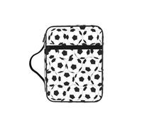 DUWAA Funda para Biblia con estampado de balón de fútbol en blanco y negro, 26 x 20 cm, gran capacidad, bolsa de mano para mujeres y cristianos