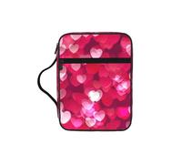 DUWAA Funda para Biblia con estampado de corazón para el día de San Valentín, 26 x 20 cm, gran capacidad, bolsa de mano para mujeres y cristianos