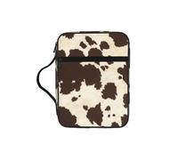 DUWAA Funda para Biblia con estampado de piel de vaca, 26 x 20 cm, gran capacidad, bolsa de mano para mujeres y cristianos