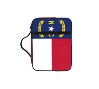 DUWAA Funda para Biblia con impresión de la bandera del estado de Carolina del Norte, 26 x 20 cm, gran capacidad, bolsa de mano para mujeres y cristianos