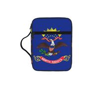 DUWAA Funda para Biblia con impresión de la bandera del estado de Dakota del Norte, 26 x 20 cm, gran capacidad, bolsa de mano para mujeres y cristianos