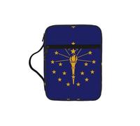 DUWAA Funda para Biblia con impresión de la bandera del estado de Indiana, 26 x 20 cm, gran capacidad, bolsa de mano para mujeres y cristianos
