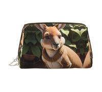 DUWAA Funny For Kangaroo Zoo - Neceser de piel con estampado de zoológico para mujeres y hombres, regalo de viaje, bolsa organizadora de artículos de tocador para baño y ducha, Dorado, Talla única