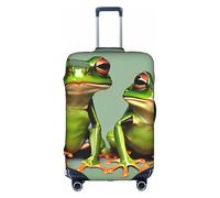 DUWAA Funny Green Frogs 1 - Funda para equipaje de viaje, impermeable, a prueba de polvo, protector elástico para equipaje, Blanco, M