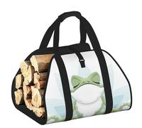 DUWAA Funny Yoga Frog Print Large Fire Wood Sling Carrier con asas para un fácil transporte y estufa de leña, 48 x 101 cm