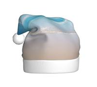 DUWAA Hermosa vista del Sea2 - Sombrero de Papá Noel de felpa suave para adultos, sombrero de fiesta de Navidad con pompón, para Navidad, Año Nuevo, fiesta festiva
