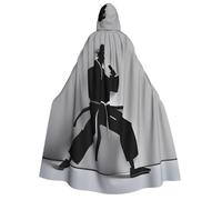 DUWAA Impresionante bata de karate con capucha para hombre, disfraz de Halloween, cosplay, capa, mago, cuervo, disfraz de cosplay