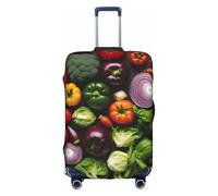 DUWAA Introducción de varias verduras con estampado de maletas, funda elástica para maleta, se adapta a maletas de 45,7 a 81,3 cm, accesorios de viaje, Blanco, XL
