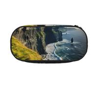 DUWAA Ireland Outdoors County Clare The Cliffs - Estuche de papelería funcional con estampado de Clare The Cliffs, estuche portátil para lápices, estuche ligero