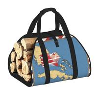 DUWAA Islas Turcas y Caicos 04 Print Large Fire Wood Sling Carrier con asas para un fácil transporte y estufa de leña, 48 x 101 cm