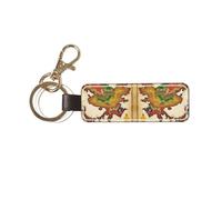 DUWAA Kingdom Of Bhutan Map03 - Llavero de cuero personalizado, llavero de piel sintética, llavero universal para hombres y mujeres