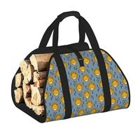 DUWAA Lion Lions Head Lion Kids Blue Print Large Fire Wood Sling Carrier con asas para un fácil transporte y estufa de leña, 48 x 101 cm