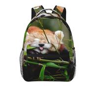 DUWAA Little Red Panda Print Mochila para hombres y mujeres, mochila al vacío de alta capacidad, mochila de viaje con diseño multicapa