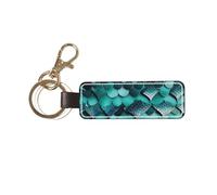 DUWAA Llavero de piel sintética con estampado de escamas de sirena para hombres y mujeres, elegante llavero de cuero, soporte universal para llaves de coche